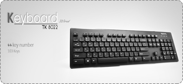 Tsco TK8022 Keyboard With Persian Letters