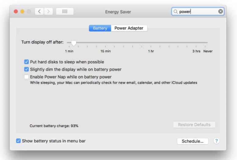 از تنظیمات باتری در macOS استفاده کنید؛